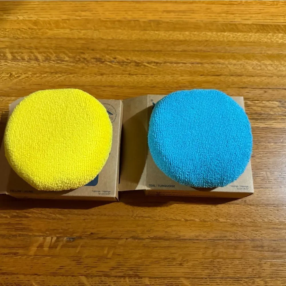 Norwex Kids Bath Sponges Set of 2 Teal and Yellow NWT